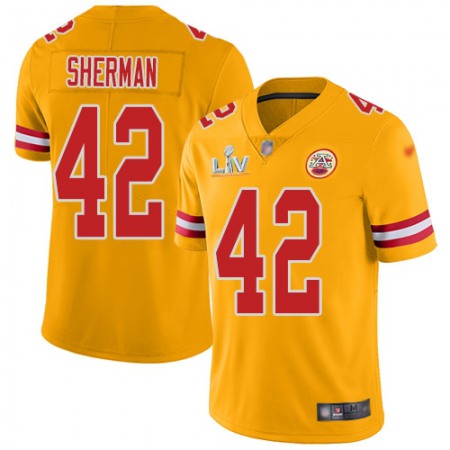 Nike Chiefs #42 Anthony Sherman Gold Men's Super Bowl LV Bound Stitched NFL Limited Inverted Legend Jersey