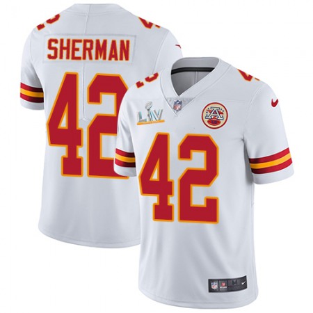 Nike Chiefs #42 Anthony Sherman White Men's Super Bowl LV Bound Stitched NFL Vapor Untouchable Limited Jersey