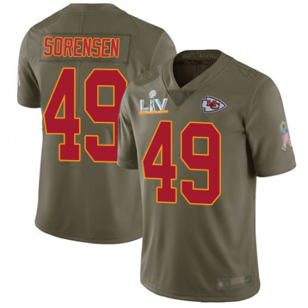 Nike Chiefs #49 Daniel Sorensen Olive Men's Super Bowl LV Bound Stitched NFL Limited 2017 Salute To Service Jersey