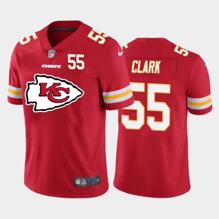 Kansas City Chiefs #55 Frank Clark Red Men's Nike Big Team Logo Player Vapor Limited NFL Jersey