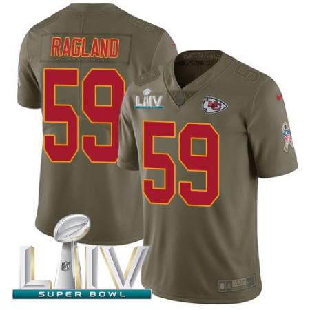 Nike Chiefs #59 Reggie Ragland Olive Super Bowl LIV 2020 Men's Stitched NFL Limited 2017 Salute To Service Jersey