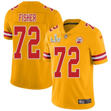 Nike Chiefs #72 Eric Fisher Gold Men's Super Bowl LV Bound Stitched NFL Limited Inverted Legend Jersey