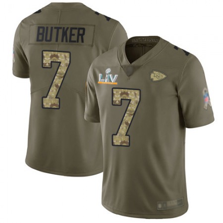 Nike Chiefs #7 Harrison Butker Olive/Camo Men's Super Bowl LV Bound Stitched NFL Limited 2017 Salute To Service Jersey