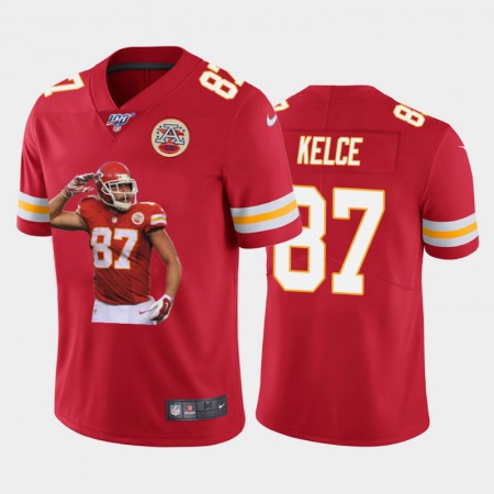 Kansas City Chiefs #87 Travis Kelce Nike Team Hero 8 Vapor Limited NFL 100 Jersey Red