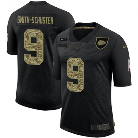 Kansas City Chiefs #9 JuJu Smith-Schuster Men's Nike 2020 Salute To Service Camo Limited NFL Jersey Black