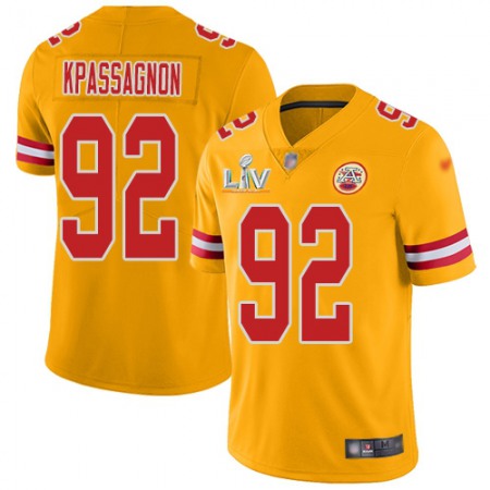 Nike Chiefs #92 Tanoh Kpassagnon Gold Men's Super Bowl LV Bound Stitched NFL Limited Inverted Legend Jersey