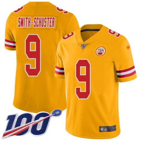 Nike Chiefs #9 JuJu Smith-Schuster Gold Men's Stitched NFL Limited Inverted Legend 100th Season Jersey