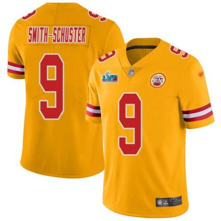 Nike Chiefs #9 JuJu Smith-Schuster Gold Super Bowl LVII Patch Men's Stitched NFL Limited Inverted Legend Jersey