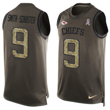 Nike Chiefs #9 JuJu Smith-Schuster Green Men's Stitched NFL Limited Salute To Service Tank Top Jersey