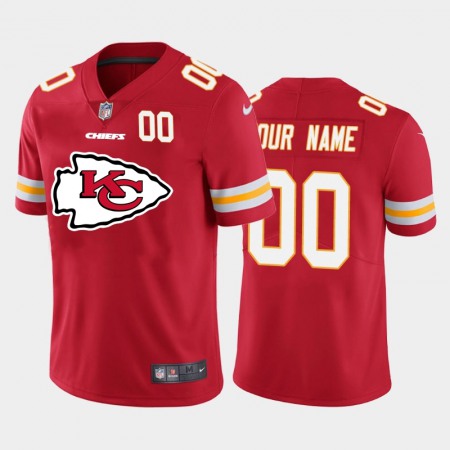 Kansas City Chiefs Custom Red Men's Nike Big Team Logo Player Vapor Limited NFL Jersey