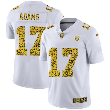 Las Vegas Raiders #17 Davante Adams Men's Nike Flocked Leopard Print Vapor Limited NFL Jersey White