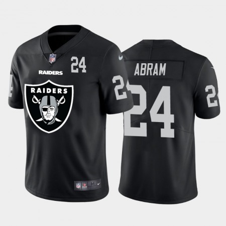 Las Vegas Raiders #24 Johnathan Abram Black Men's Nike Big Team Logo Player Vapor Limited NFL Jersey