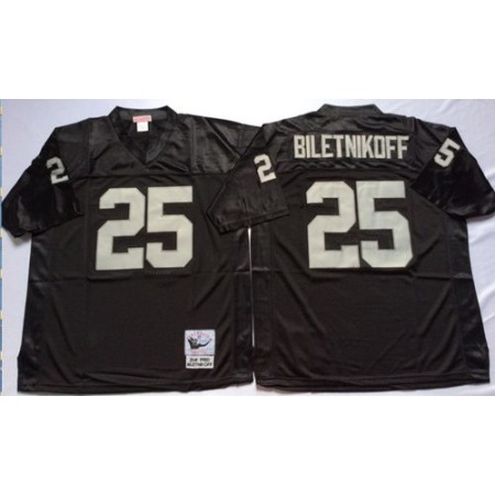 Mitchell And Ness Raiders #25 Fred Biletnikoff Black Throwback Stitched NFL Jersey