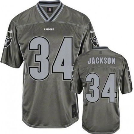 Nike Raiders #34 Bo Jackson Grey Men's Stitched NFL Elite Vapor Jersey