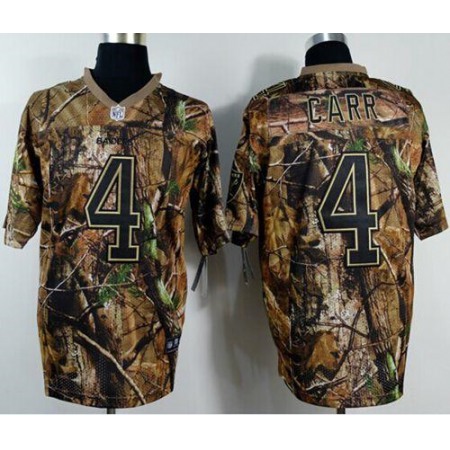 Nike Raiders #4 Derek Carr Camo Men's Stitched NFL Realtree Elite Jersey