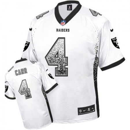 Nike Raiders #4 Derek Carr White Men's Stitched NFL Elite Drift Fashion Jersey