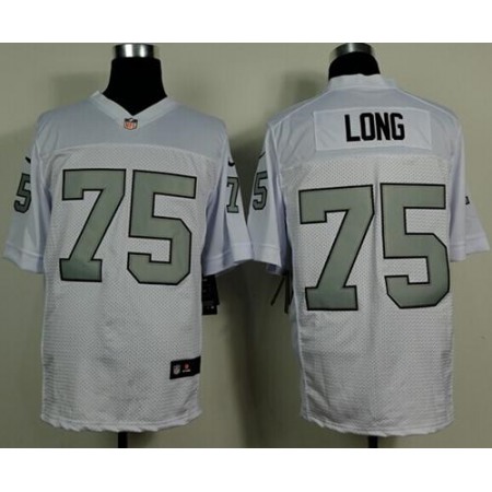 Nike Raiders #75 Howie Long White Silver No. Men's Stitched NFL Elite Jersey