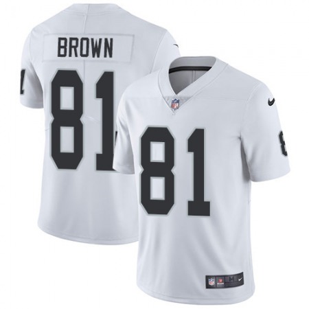 Nike Raiders #81 Tim Brown White Men's Stitched NFL Vapor Untouchable Limited Jersey