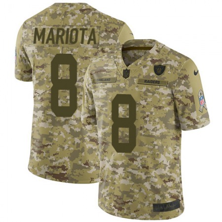 Nike Raiders #8 Marcus Mariota Camo Men's Stitched NFL Limited 2018 Salute To Service Jersey