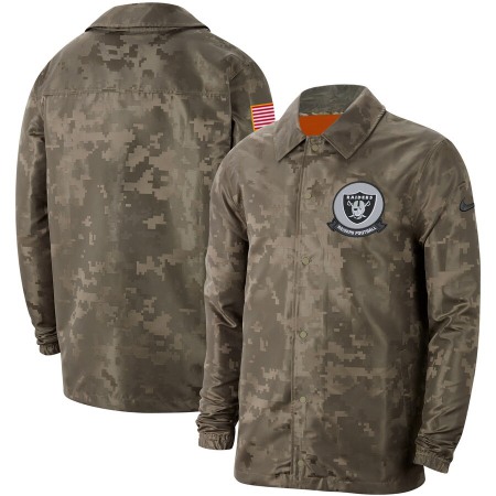 Men's Oakland Raiders Nike Camo 2019 Salute to Service Sideline Full-Zip Lightweight Jacket