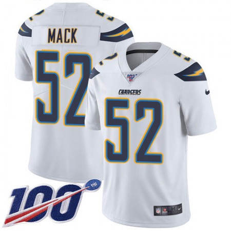 Nike Chargers #52 Khalil Mack White Men's Stitched NFL 100th Season Vapor Limited Jersey