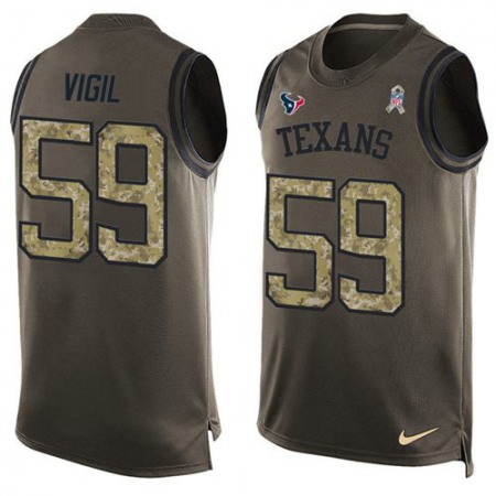 Nike Chargers #59 Nick Vigil Green Men's Stitched NFL Limited Salute To Service Tank Top Jersey