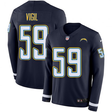 Nike Chargers #59 Nick Vigil Navy Blue Team Color Men's Stitched NFL Limited Therma Long Sleeve Jersey