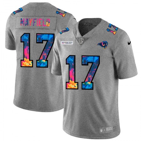 Los Angeles Rams #17 Baker Mayfield Men's Nike Multi-Color 2020 NFL Crucial Catch NFL Jersey Greyheather