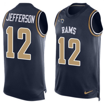 Nike Rams #12 Van Jefferson Navy Blue Team Color Men's Stitched NFL Limited Tank Top Jersey