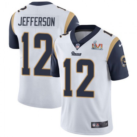 Nike Rams #12 Van Jefferson White Super Bowl LVI Patch Men's Stitched NFL Vapor Untouchable Limited Jersey