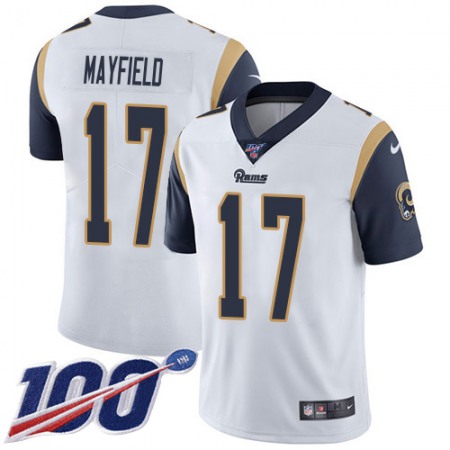 Nike Rams #17 Baker Mayfield White Men's Stitched NFL 100th Season Vapor Limited Jersey