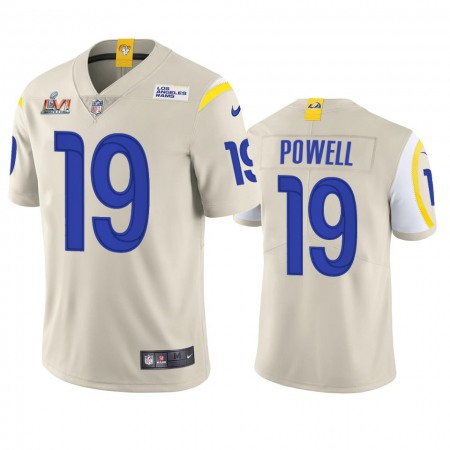 Los Angeles Rams #19 Brandon Powell Men's Super Bowl LVI Patch Nike Vapor Limited NFL Jersey - Bone