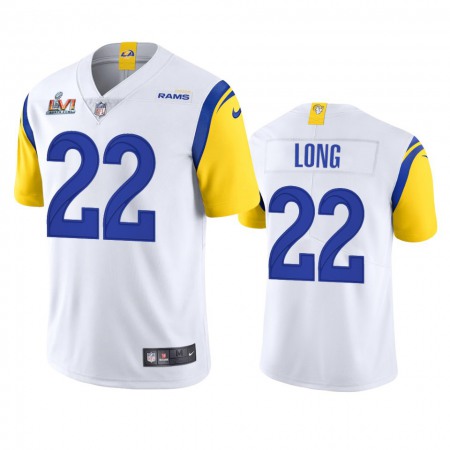 Los Angeles Rams #22 David Long Men's Super Bowl LVI Patch Nike Alternate Vapor Limited NFL Jersey - White