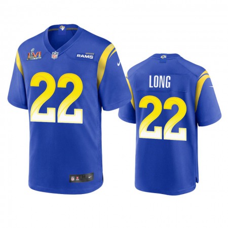 Los Angeles Rams #22 David Long Men's Super Bowl LVI Patch Nike Game NFL Jersey - Royal