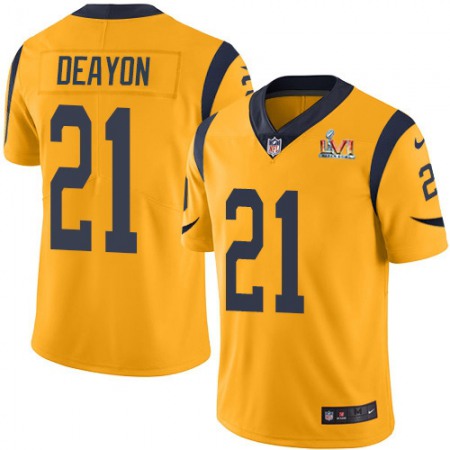 Nike Rams #21 Donte Deayon Gold Super Bowl LVI Patch Men's Stitched NFL Limited Rush Jersey