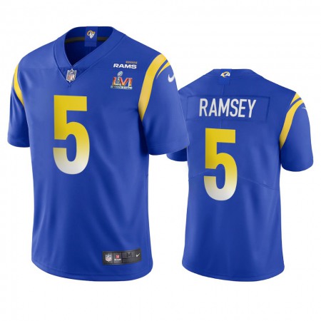 Los Angeles Rams #5 Jalen Ramsey Men's Super Bowl LVI Patch Nike Vapor Limited NFL Jersey - Royal