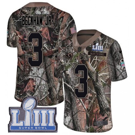 Nike Rams #3 Odell Beckham Jr. Camo Super Bowl LIII Bound Men's Stitched NFL Limited Rush Realtree Jersey