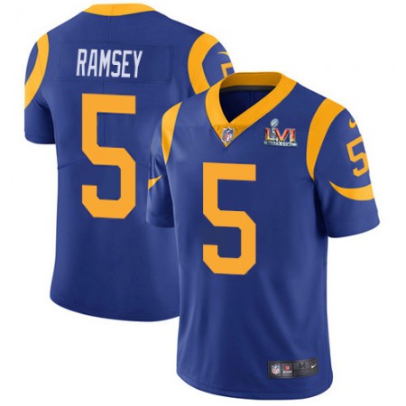 Nike Rams #5 Jalen Ramsey Royal Blue Alternate Super Bowl LVI Patch Men's Stitched NFL Vapor Untouchable Limited Jersey