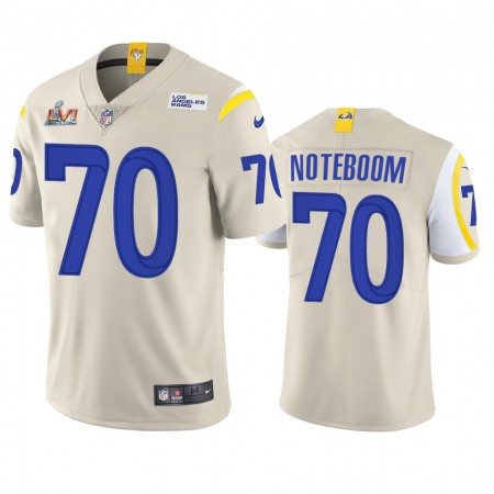 Los Angeles Rams #70 Joseph Noteboom Men's Super Bowl LVI Patch Nike Vapor Limited NFL Jersey - Bone