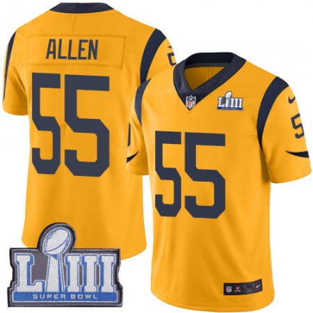 Nike Rams #55 Brian Allen Gold Super Bowl LIII Bound Men's Stitched NFL Limited Rush Jersey