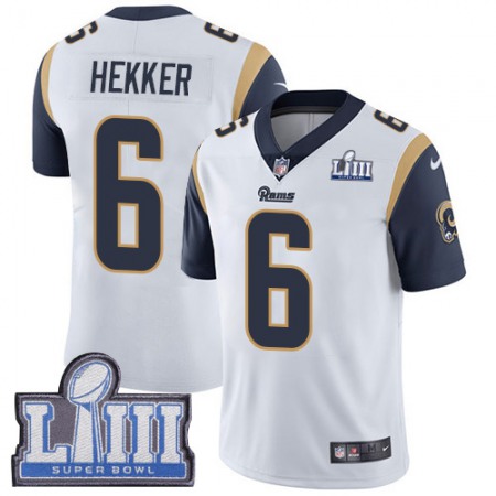 Nike Rams #6 Johnny Hekker White Super Bowl LIII Bound Men's Stitched NFL Vapor Untouchable Limited Jersey