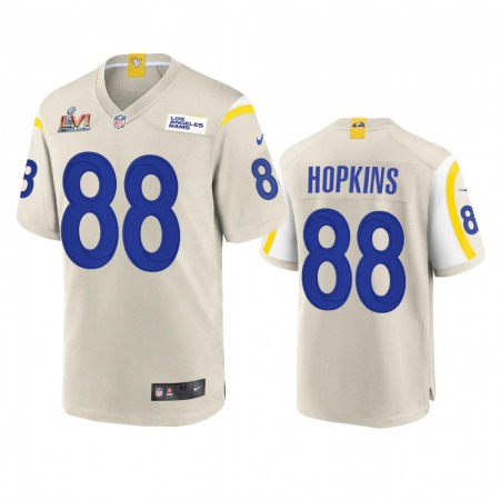 Los Angeles Rams #88 Brycen Hopkins Men's Super Bowl LVI Patch Nike Game NFL Jersey - Bone