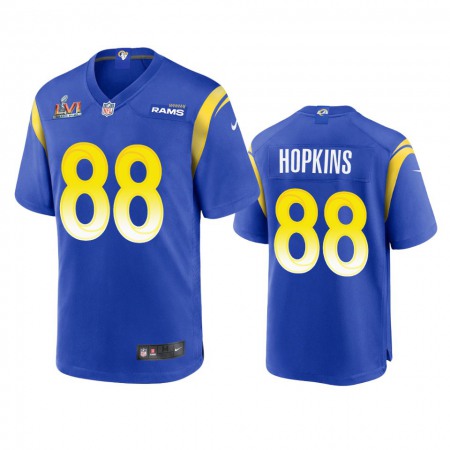 Los Angeles Rams #88 Brycen Hopkins Men's Super Bowl LVI Patch Nike Game NFL Jersey - Royal