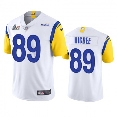 Los Angeles Rams #89 Tyler Higbee Men's Super Bowl LVI Patch Nike Alternate Vapor Limited NFL Jersey - White