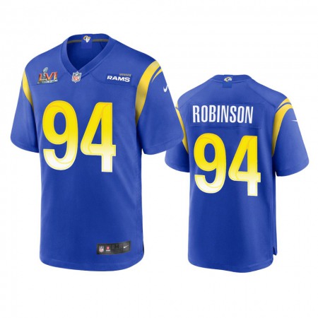 Los Angeles Rams #94 A'Shawn Robinson Men's Super Bowl LVI Patch Nike Game NFL Jersey - Royal