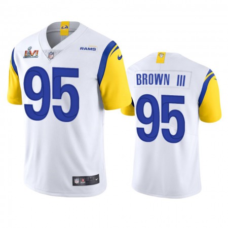 Los Angeles Rams #95 Bobby Brown III Men's Super Bowl LVI Patch Nike Alternate Vapor Limited NFL Jersey - White