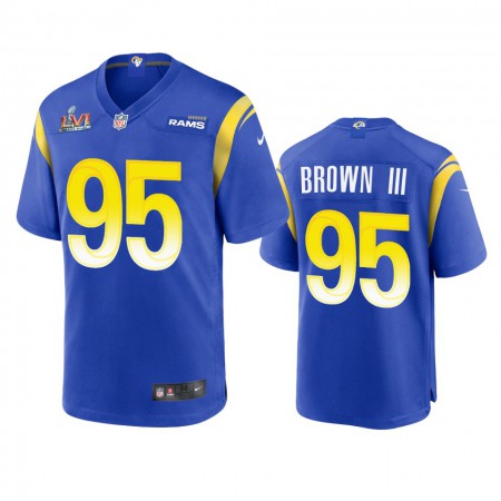 Los Angeles Rams #95 Bobby Brown III Men's Super Bowl LVI Patch Nike Game NFL Jersey - Royal