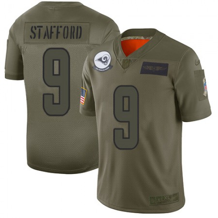 Los Angeles Rams #9 Matthew Stafford Men's Nike 2019 Olive Camo Salute To Service Limited NFL Jersey