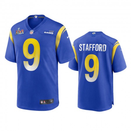 Los Angeles Rams #9 Matthew Stafford Men's Super Bowl LVI Patch Nike Game NFL Jersey - Royal