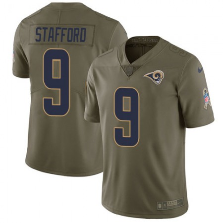 Los Angeles Rams #9 Matthew Stafford Olive Men's Stitched NFL Limited 2017 Salute To Service Jersey